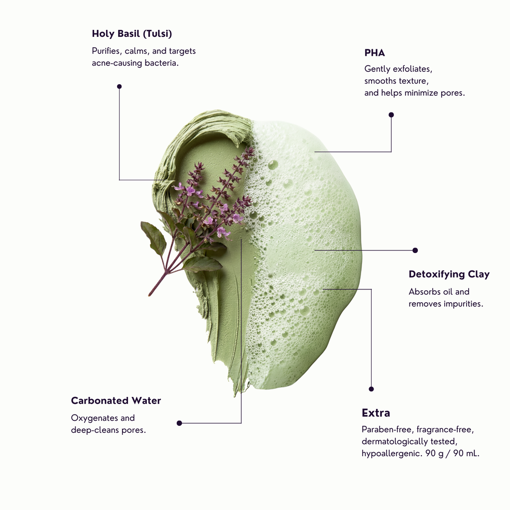 Holy Basil Bubble Detox Mask™ by Clarin Skin Lab